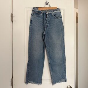 Blue Frayed Hem Jeans Size 27
